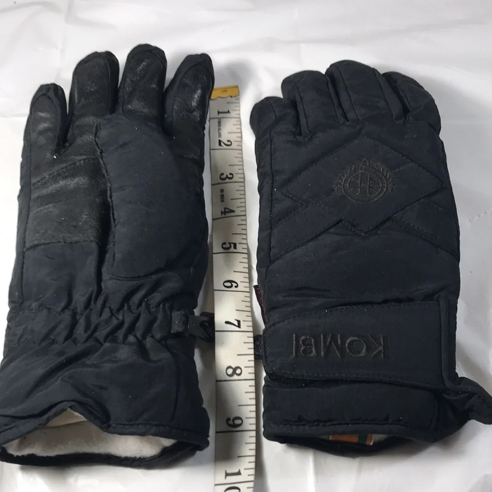 Kombi Women’s Vintage Black Ski Snowboarding Thinsulated Leather Palms Gloves